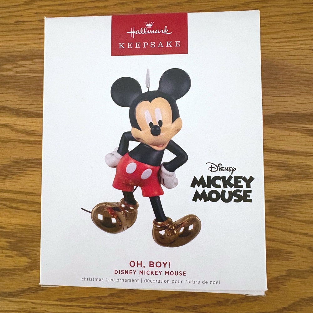 Hallmark Keepsake Disney Mickey Mouse Oh Boy Porcelain Ornament Gold Shoes